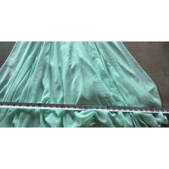 Vintage City Triangles Long Green Mint Dress Prom White Stones Women’s Sz 3 - Picture 10 of 16
